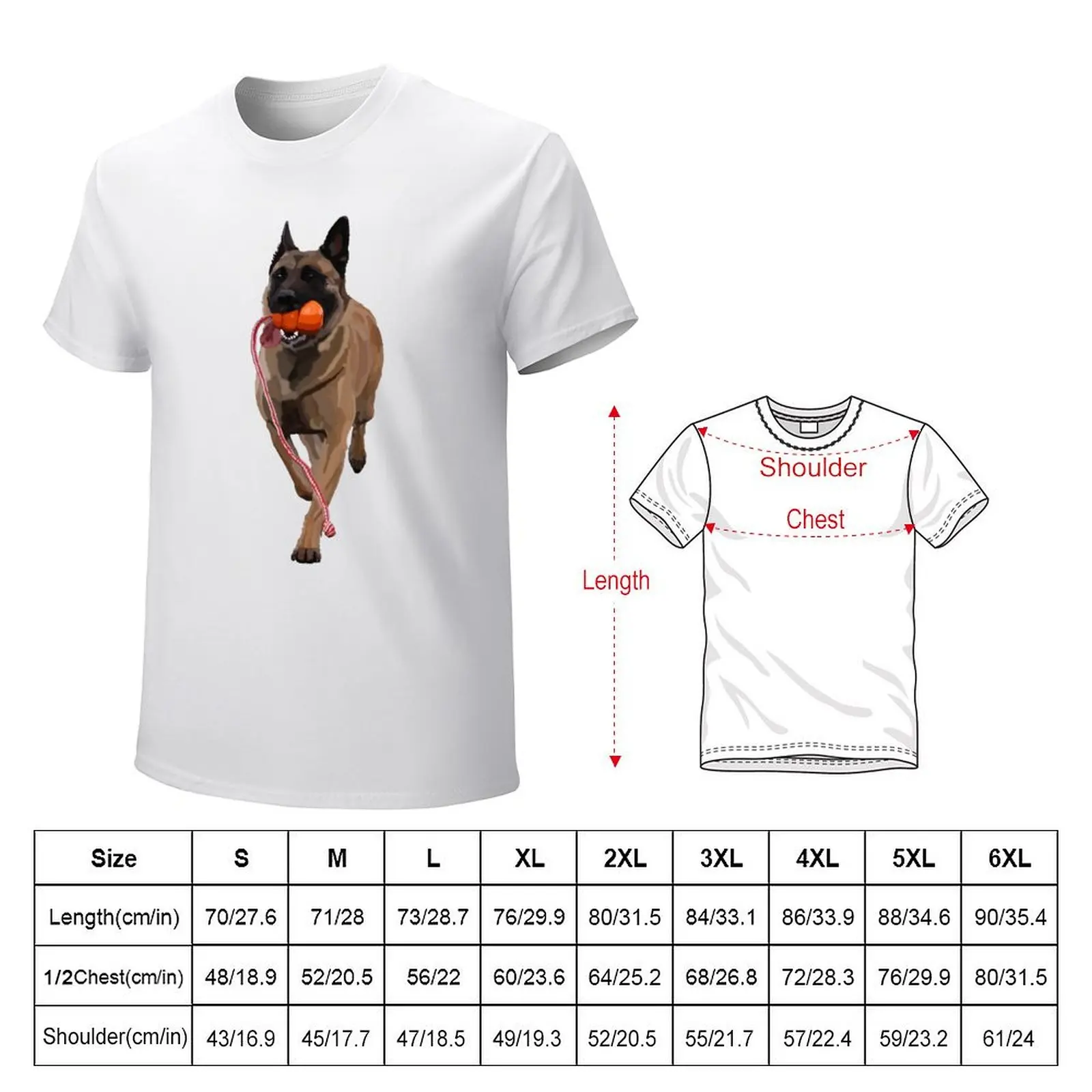 Belgian Malinois in deep concentration T-shirt aesthetic clothes plus sizes oversized t shirt men