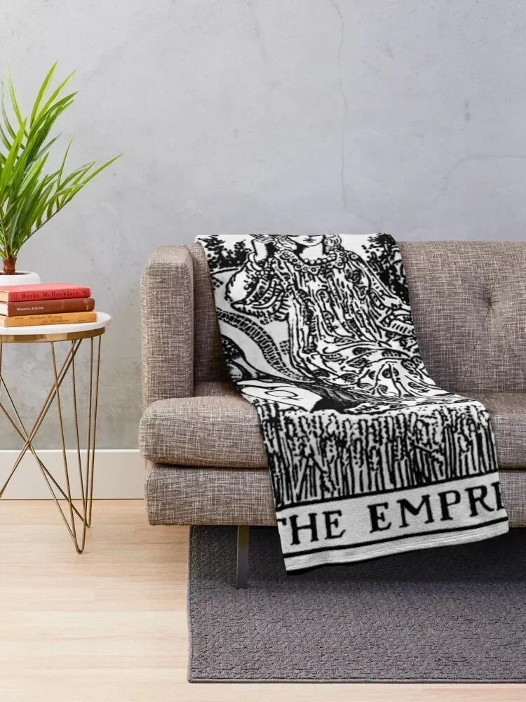 III. The Empress Tarot Card Black and white Throw Blanket decorative Fashion Sofas Cute Blankets