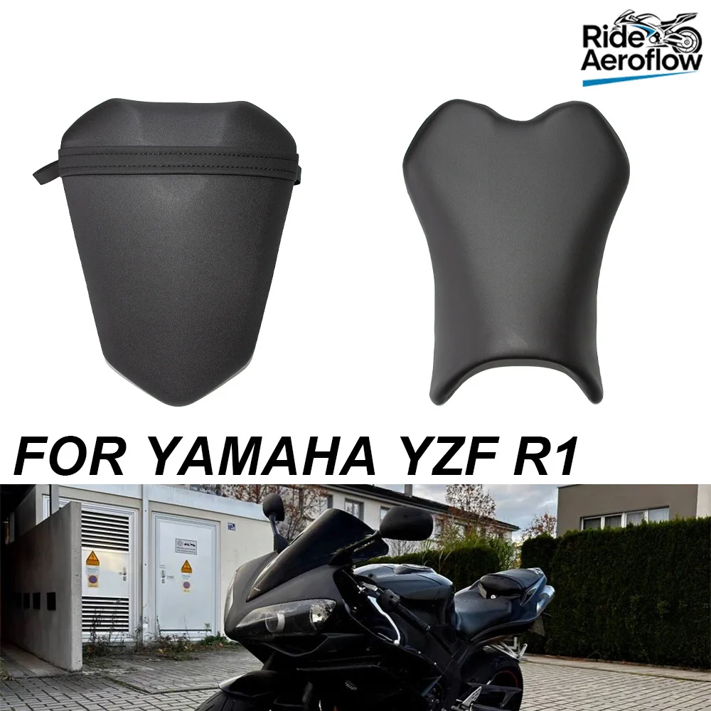 

Fit for YAMAHA YZF R1 YZF-R1 YZFR1 2007 2008 Motorcycle Black Leather Front Rear Driver Rider Passenger Seat Saddle Cushion