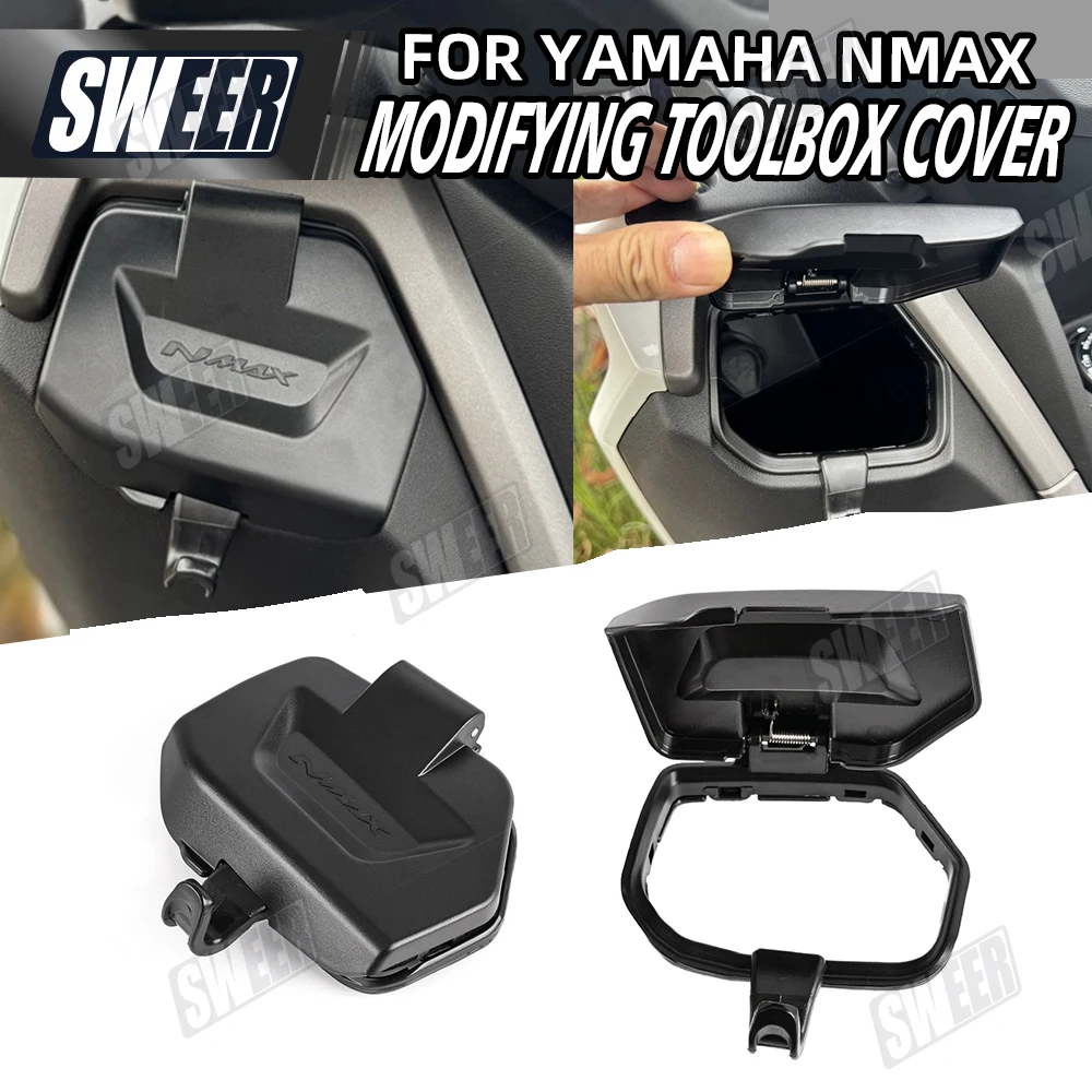 

Motorcycle Tool Box Storage Carbon Fiber Cover Suitable For Yamaha NMAX155 V3 2025 Dustproof Side Storage Pocket Cover