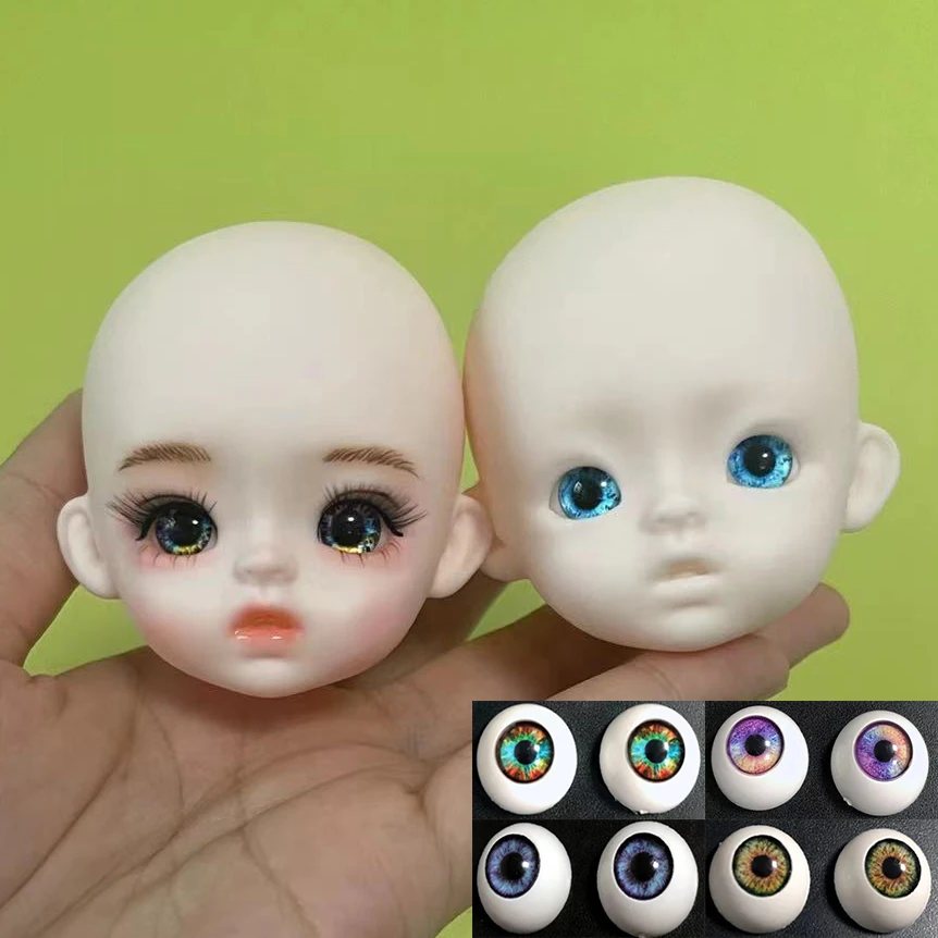 

30cm Handmade Doll Head Practice Makeup 1/6 Bjd Doll Head Accessories Kids Toy Girls Toy Birthday Gift (Head Can Be Opened)