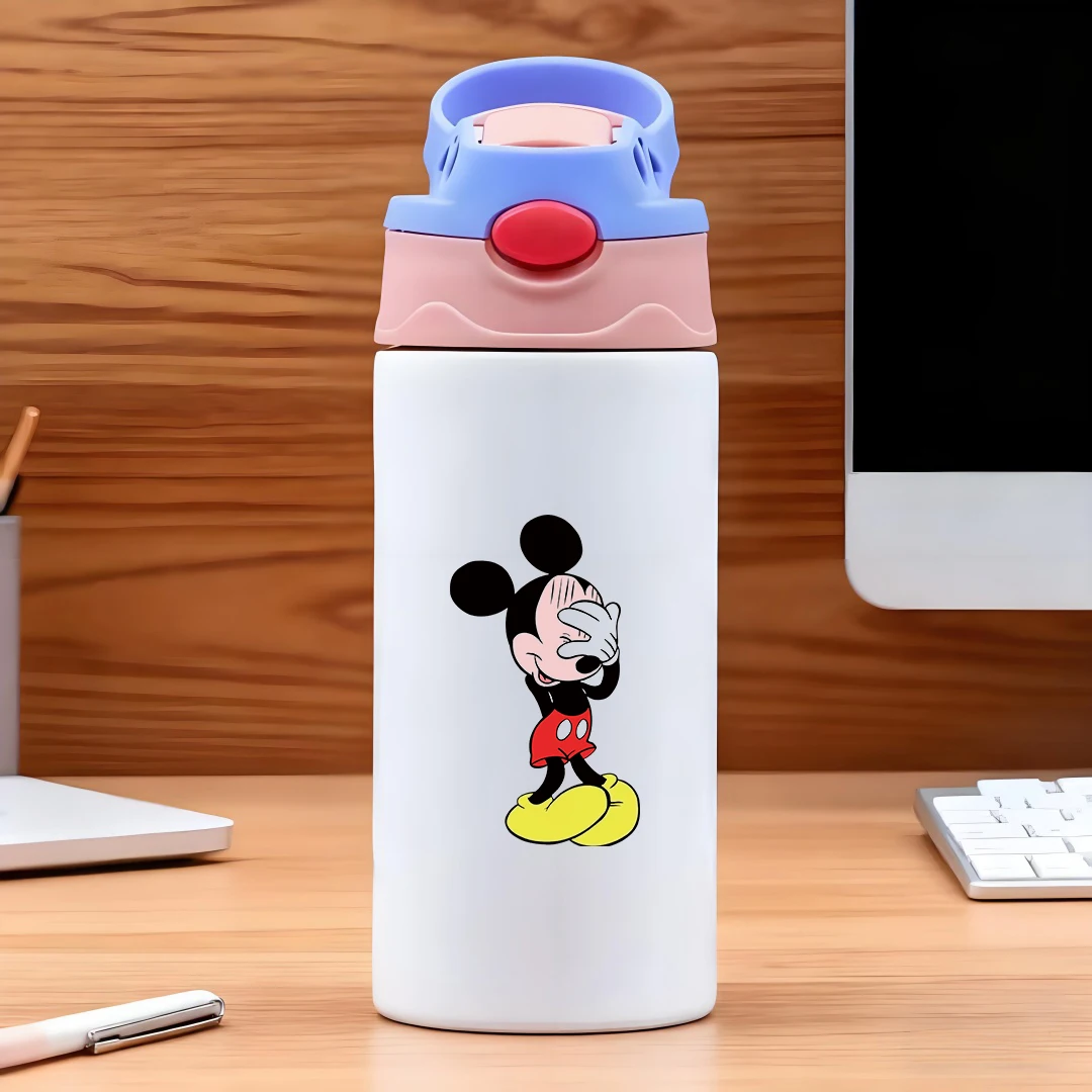 

Disney Mickey Mouse Classic Cartoon Design 304 Stainless Steel Straws Cup Children's Water Bottle New Year Gift