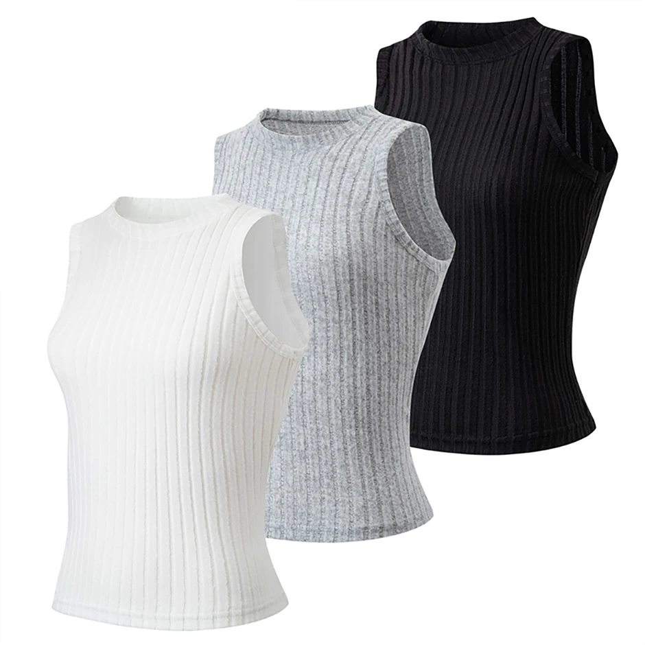 3-teiliges Set aus ärmellosen Damenwesten für Herbst und Winter, modisches, lässiges Oberteil, warme, multifunktionale Weste für Mädchen als Innenwäsche. – Detail 2