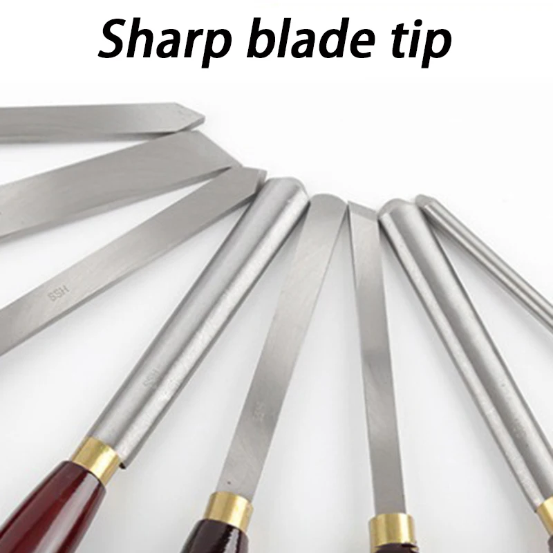 HSS 8PCS  Woodturning Tools Set Chisel Sharpening Woodworking Carving Beveled Chisel High Quality Lathe Milling Cutter Hand Tool