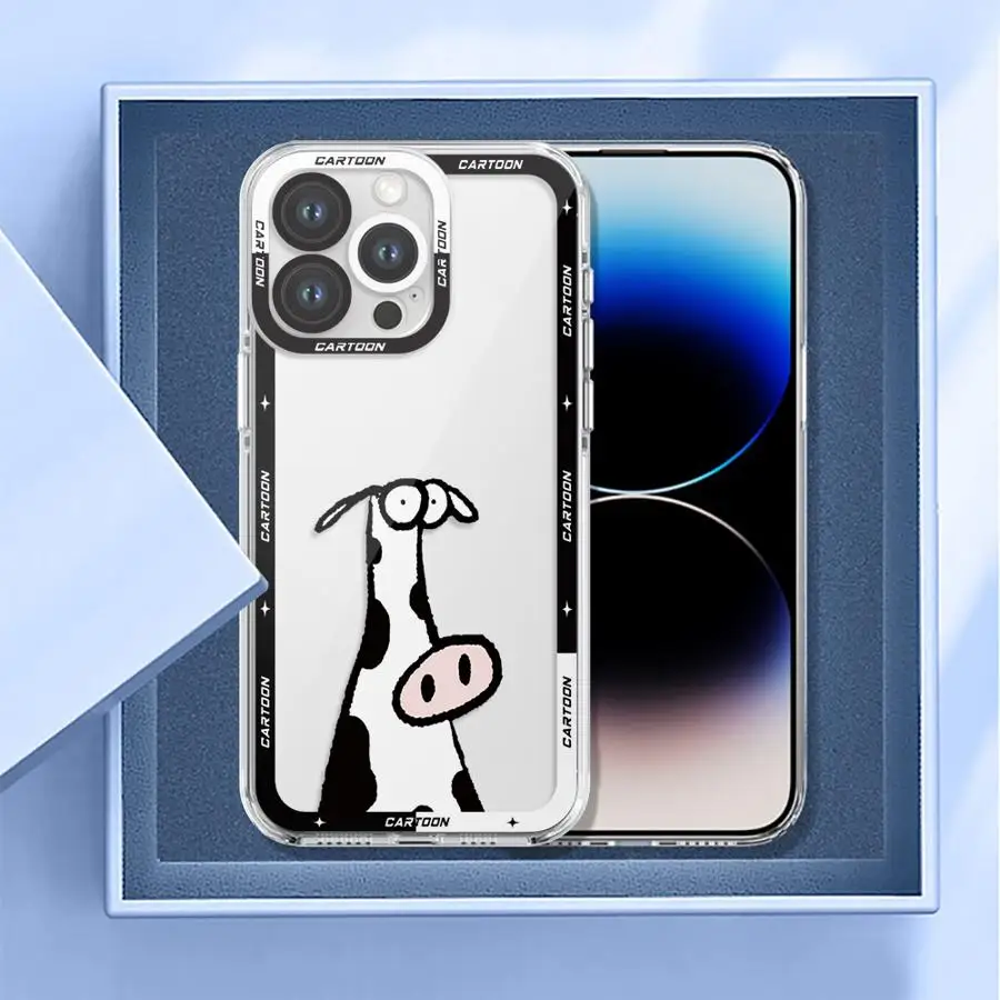 아이폰 17 에어 7 8 SE 13 12 11 프로 맥스 XS XR 16e 15 14 16 플러스용 투명 소프트 만화 소 캐릭터 케이스