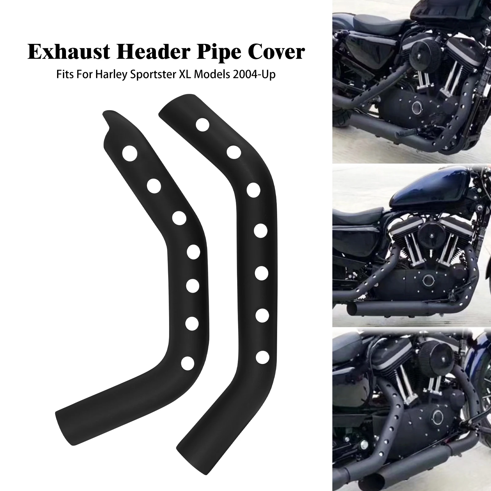 

Motorcycle Front Rear Exhaust Header Pipe Protective Cover Heat Shield Muffler Guard For Harley Sportster XL 883 1200 72 2004-23