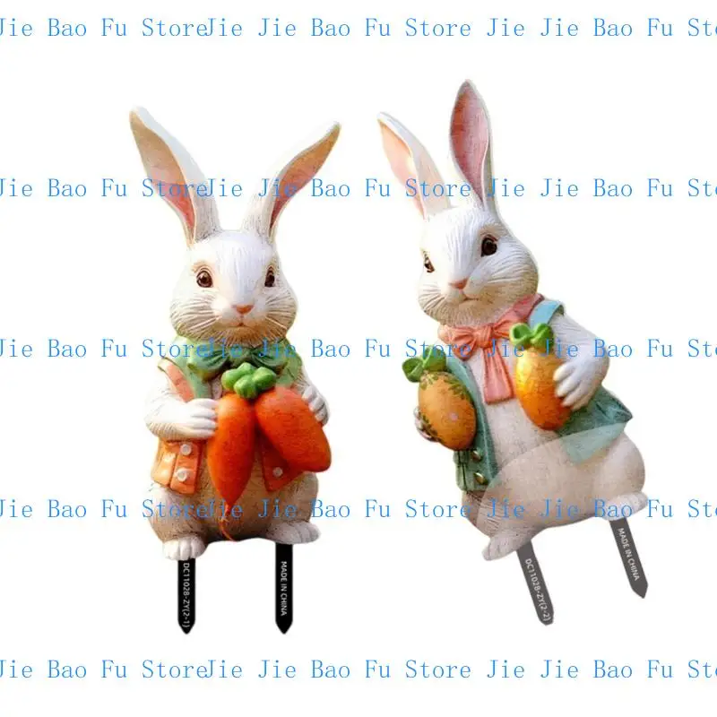 

E8BD 2pcs Colorful Rabbit Garden Stake for Seasonal Festivities Decorative Easters Lawn Sign Seasonal Patios Decoration