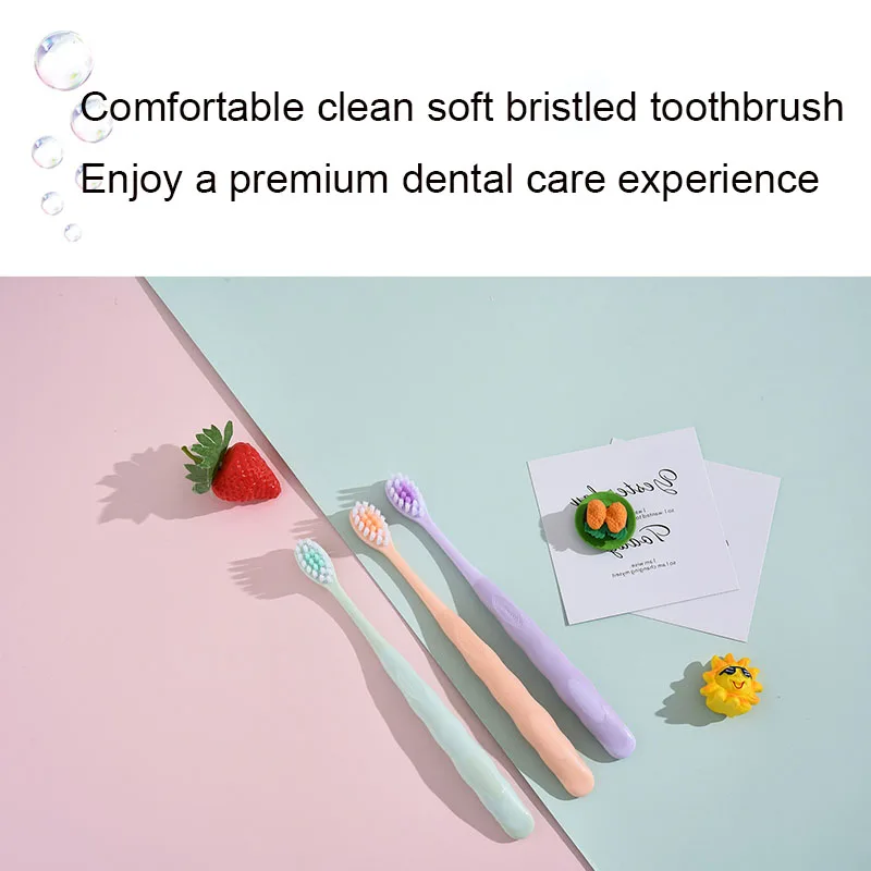 Soft Bristle Wide Head Toothbrush Adult Household Couple Set Anti Slip Curve Design Jelly Handle Deep Cleaning Gap Between Teeth