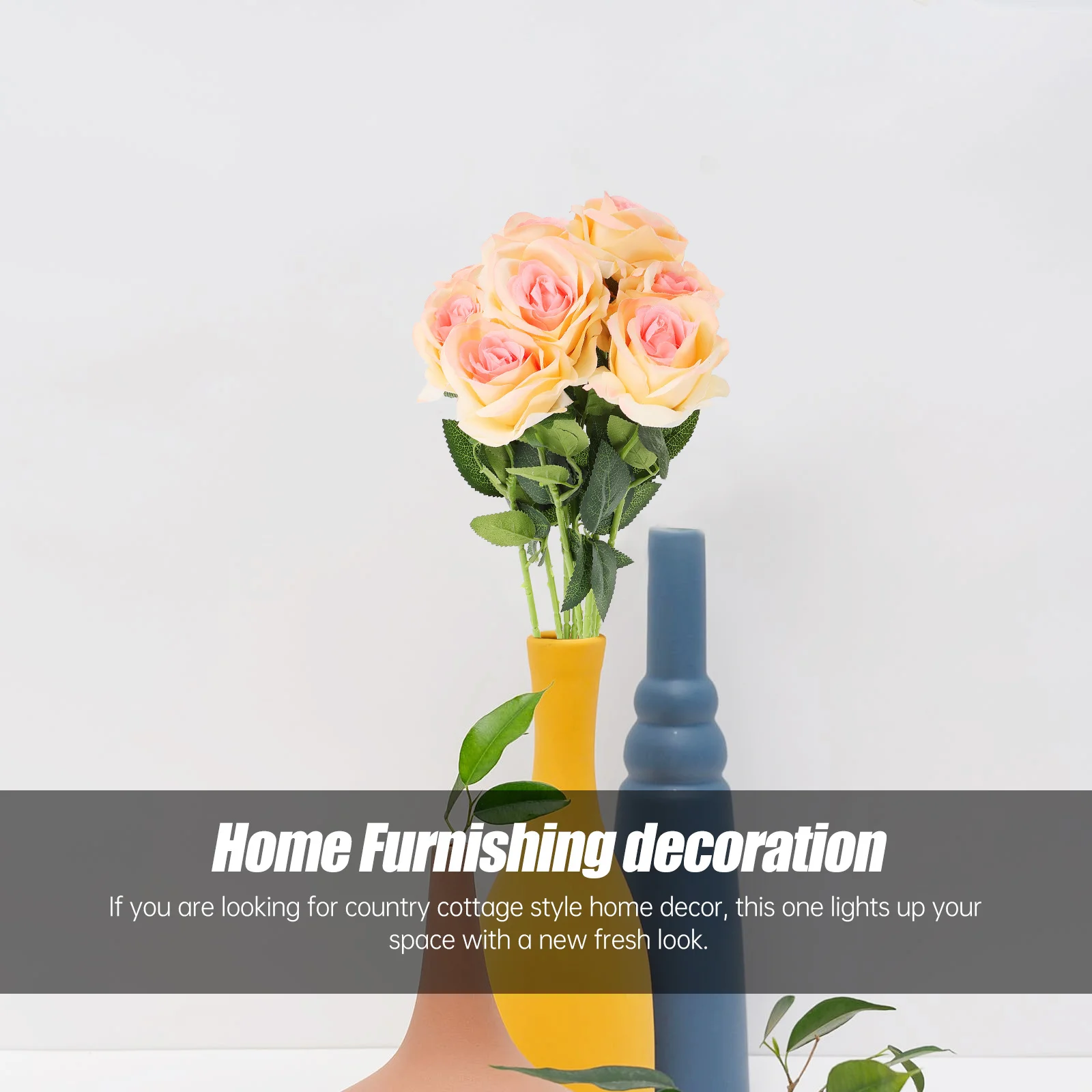 

8Pcs Simulated Rose Bouquet Realistic Fake Roses for Valentine's Day Wedding Decoration DIY Floral Arrangements Home Office