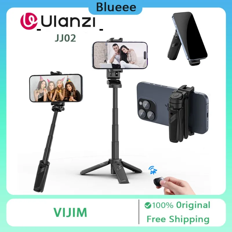 

Ulanzi JJ02 Phone Selfie Stick Extendable Folded Grip Tripod Stand Portable Support Bluetooth Remote for Smartphone ios Android