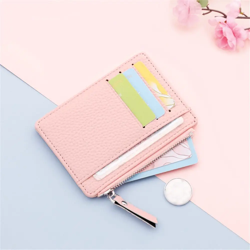 Multi-Card Bit Case Rits Pocket Pu Lederen Portemonnee Kaarthouder Portemonnee Voor Vrouwen