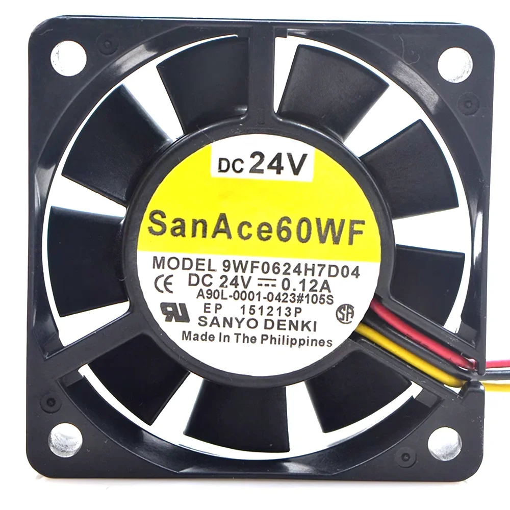 

for sanyo 9WF0624H7D04 A90L-0001-0423#105S 24V 0.12A 6015 6cm 60mm cooling fan