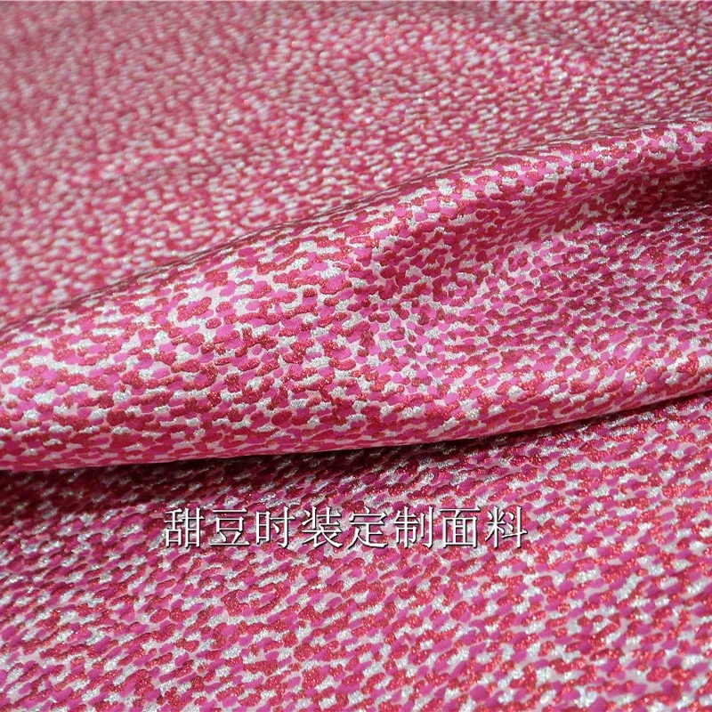 Gold Silk Brocade Jacquard Fabric Polka Dot Yarn Dyed Dress Suit Coat Clothing Brand Fashion Design Sew Wholesale Cloth by Meter