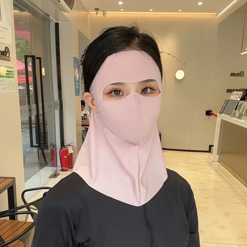 Mascarilla Facial Completa de Verano para Protección Solar, Velo Facial de Seda Helada para Ciclismo al Aire Libre, UPF 50+, Cubre Cuello para Hombres y Mujeres