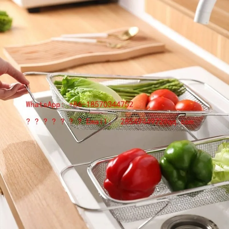 L   Rust-resistant Premium Filter with Fine Mesh 6-quart Rubber Handle, Sink Stainless Steel Oval Filter