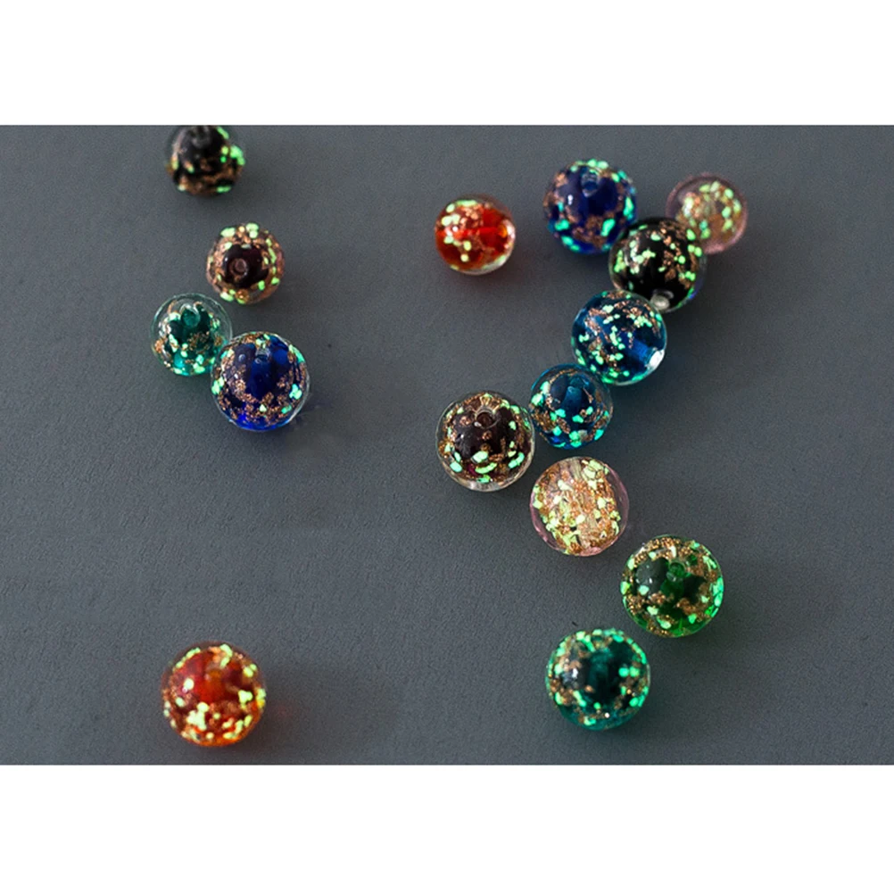 

20 Pcs Luminous Glass Bead Necklace Round Beads Large Color Multicolour Bracelet Travel Fluorescent