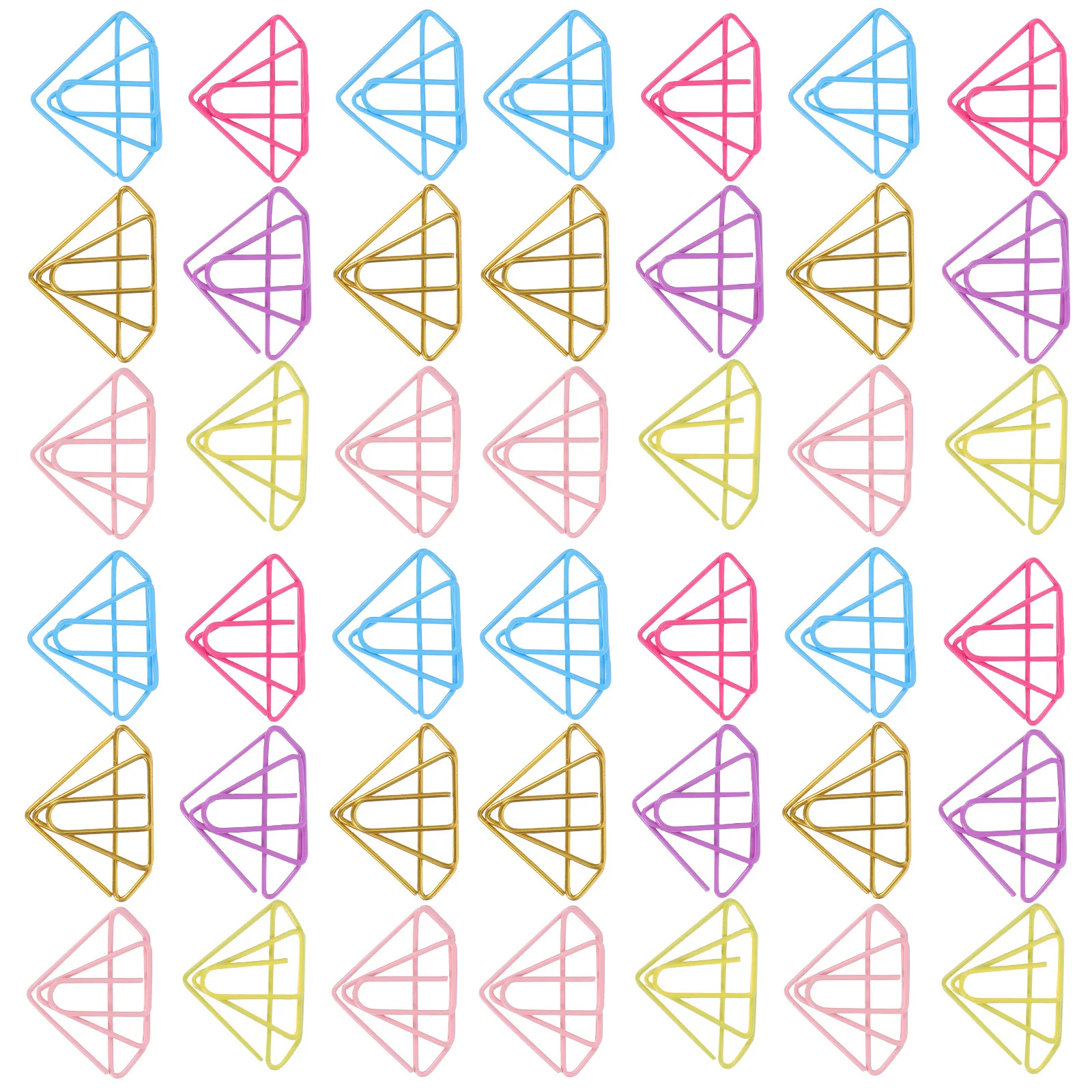 

60 Pcs Paperclip Bookmark Binder Clips Decorative Metal Diamond Colored Small Iron