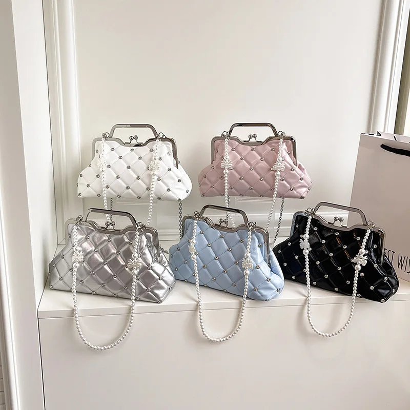 

2025 New! Women's Quilted Rhinestone Handbag - Stylish Luxury Commute Shoulder/Crossbody Bag