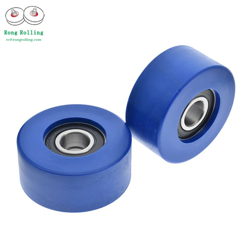 

20*80*36 Black PU rubber covered bearings double 6204RS bore diameter 20mm,Sliding gate rollers diameter 80mm,thickness 36mm.