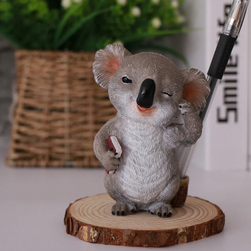 Koala Figurines Animal Statues Resin Glasses Stand Pencil Sunglasses Holder Container Desktop Home Decor Gift