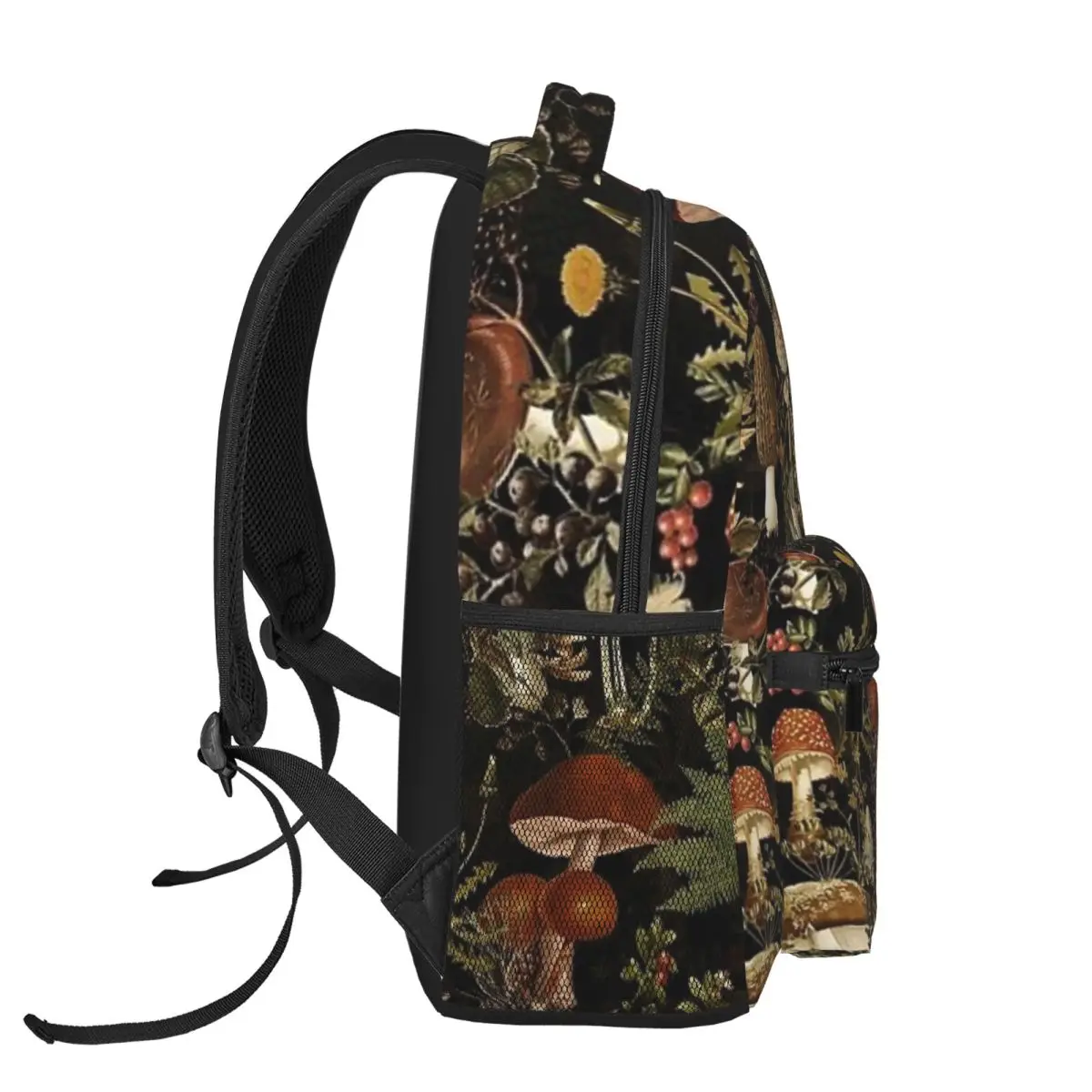 Vintage Midnight Mushrooms Forest Botanical Cartoon Anime Cute Light Waterproof Backpacks Stitch Students Bag 16inch