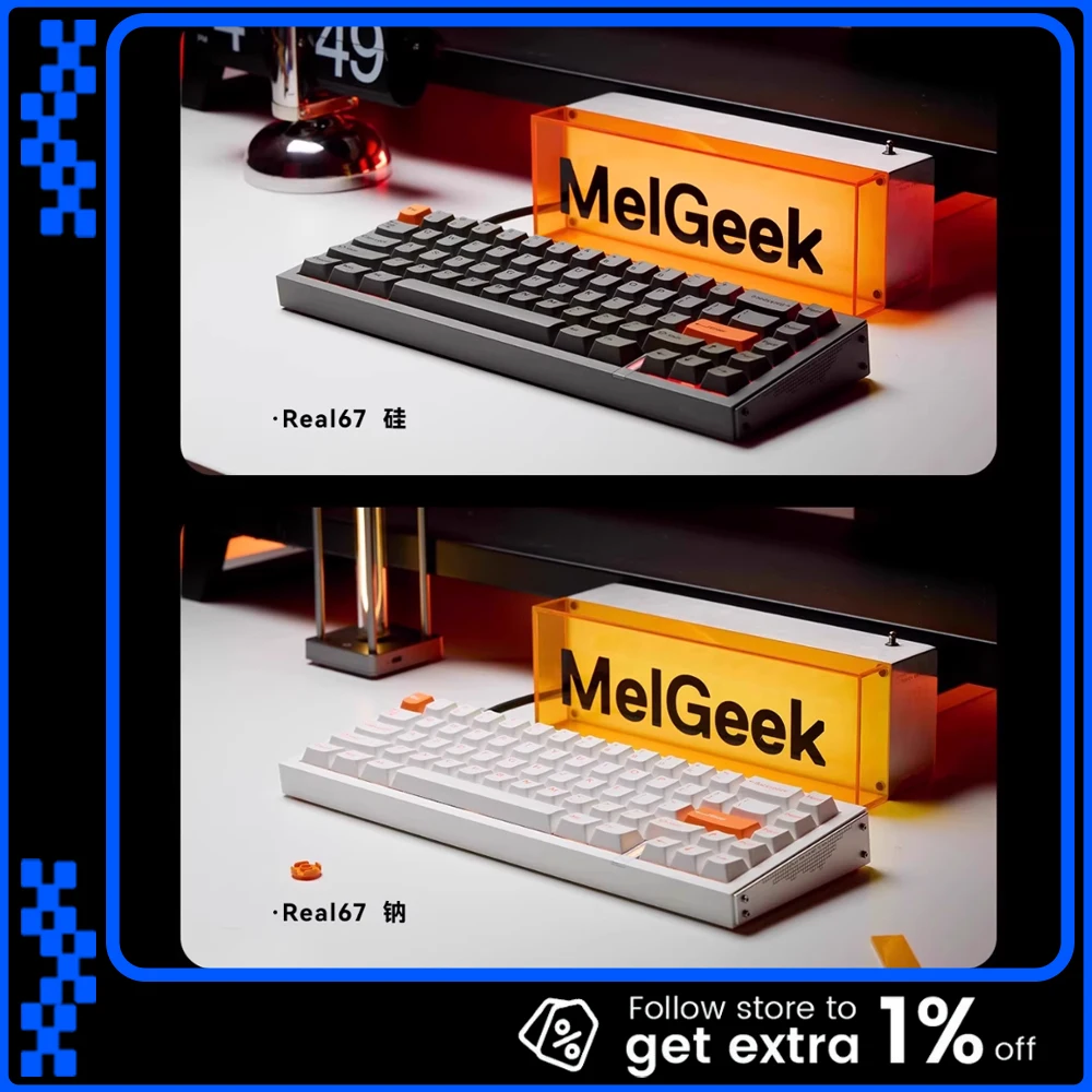 Melgeek Real67 Magnetic Switch Mechanical Keyboard Real 67 Wired Rt0.018k Return 11 Rgb King Switch Custom Gaming Keyboard Gift