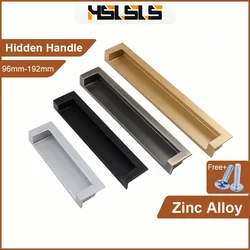 HSLSLS New Recessed Furniture Handles Cupboard Pulls Colorful Drawer Knobs Kitchen Cabinet Handles