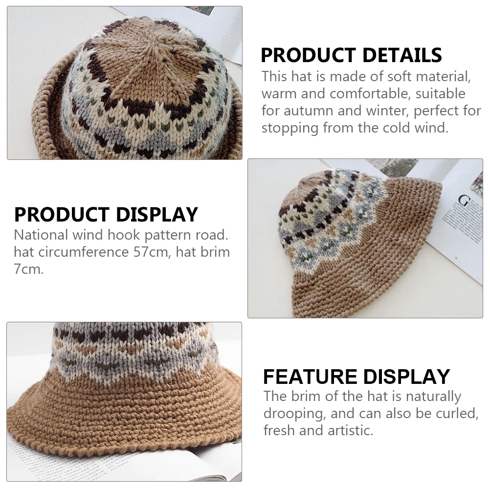 

Knitted Wool Warm Women Stylish Outdoor Party Beanie Ponytail Woolen Cap Fashion Hat for Camping Skiing