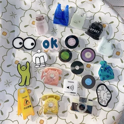 Cute Phone Holder Personalized Original Cartoon Retro CD Record Trend Niche Design Phone Stand Holder Telescopic Air Bag
