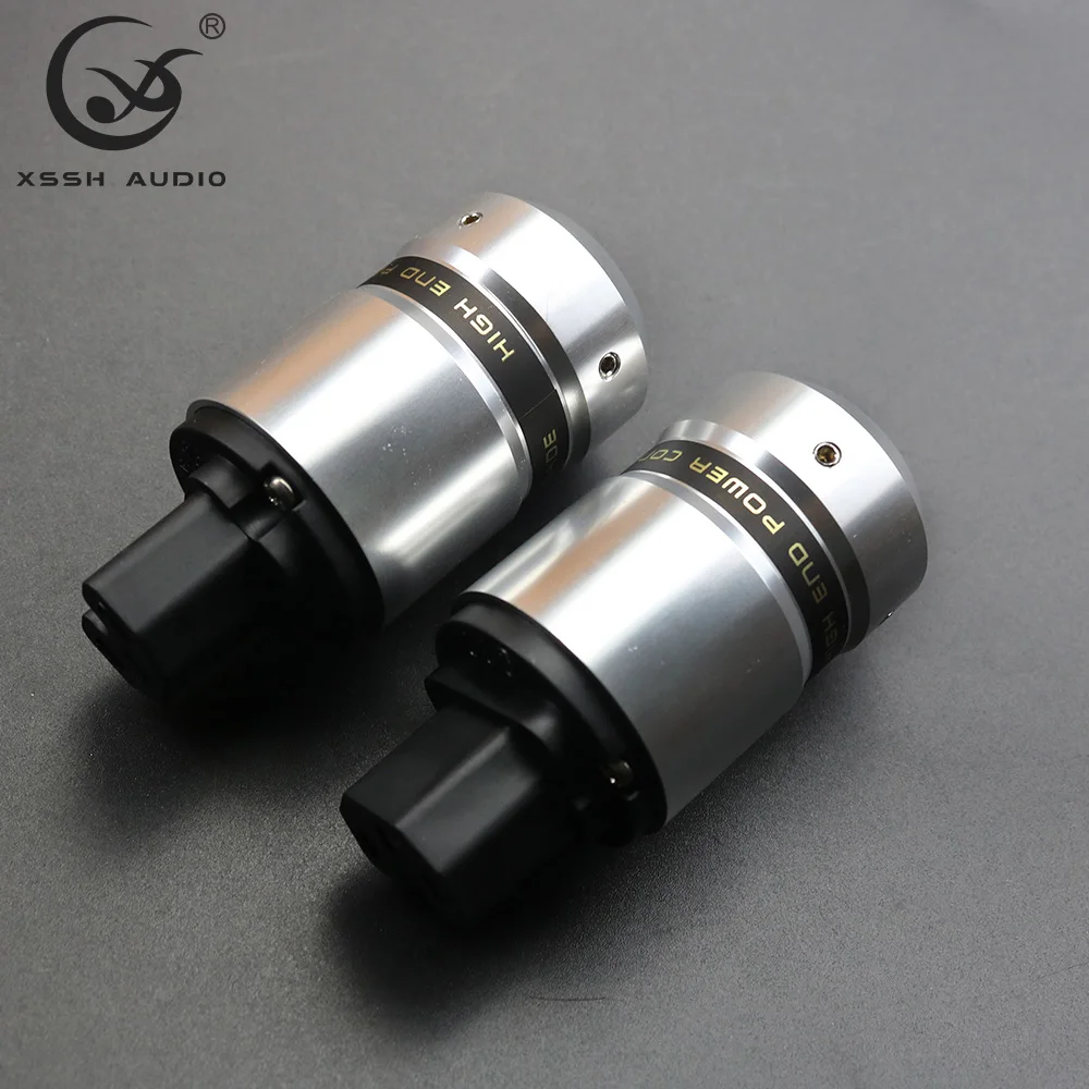 XSSH Audio Hifi OEM AC Female Power Jack Pure Copper Conductor Speaker Electrical IEC Socket Plug Connector For DIY Cable Line