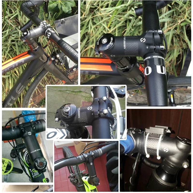 Toseek Bicycle Stem 6degree 17degree Bicycle Handlebar Stem Carbon+aluminum MTB Power Ultralight Road Mountain Bike Table