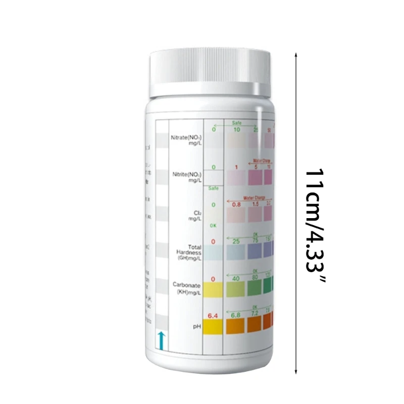 KX4B 100PCS Aquarium Testing Strips Set for Swimming Pond Test Strips for Fish