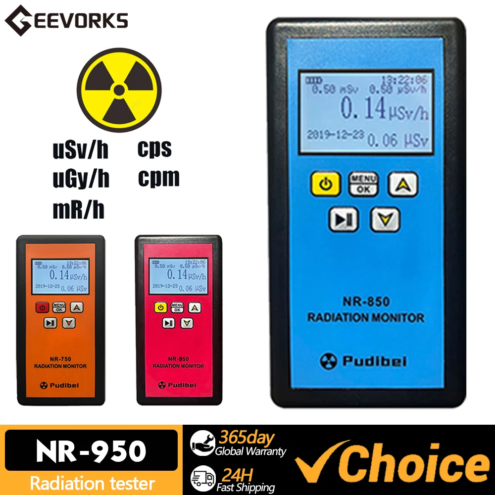 NR-750 850 950 Handheld Nuclear Radiation Detector LCD Display Household Radioactive Tester Geiger Counter β Y X-ray Detection