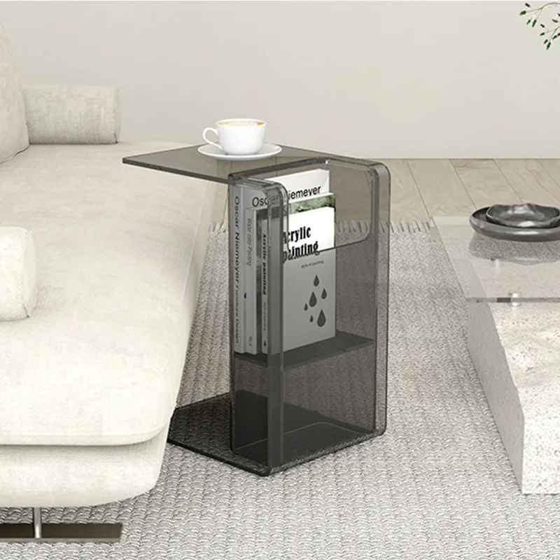 

Роскошный прозрачный угловой журнальный столик из акрила для гостиной, маленький приставной столик для дивана, легкий и стильный.