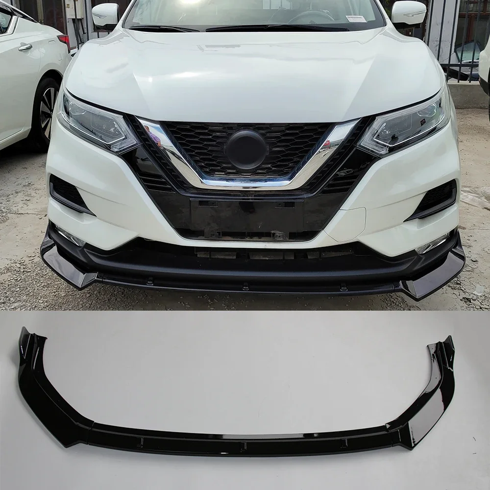 

For NISSAN Qashqai 2019-2020 Years Car Front Bumper Chin Bodykit Lip Modification On Bumper Spoiler Chin Bright Black