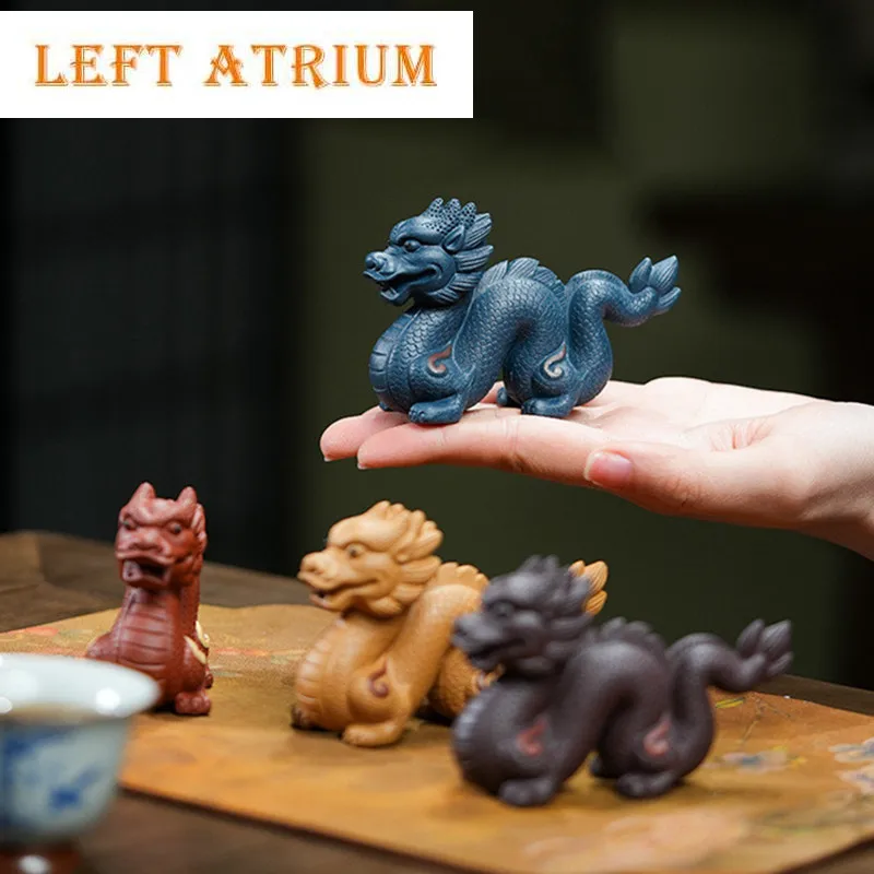 

Handmade Statue Dragon Decoration Yixing Purple Clay Tea Pet Zodiac Dragon Model Sculpture Traditional Tea Ceremony Accessories