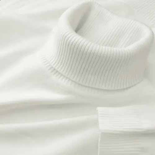 Imagen 2 del producto Otoño para hombre suéteres de punto de cuello alto Color sólido jerseys transpirables invierno cálido ropa de calle al aire libre Tops básicos de negocios