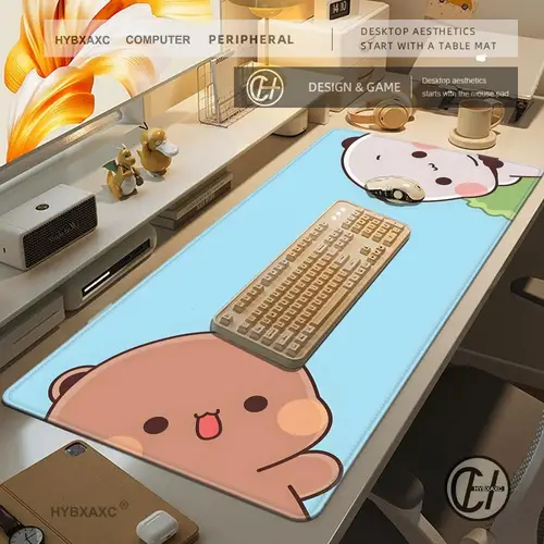 Imagen 2 del producto Alfombrilla de ratón BuBu DuDu, alfombrilla de ratón de escritorio, bonita alfombrilla de escritorio HD, alfombrillas de teclado extendidas para juegos, alfombrilla de ratón grande de 100x50cm XXL para jugadores