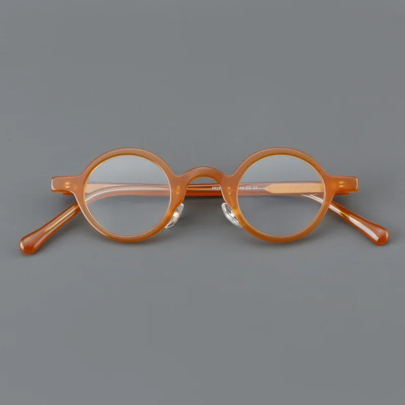 Vcka Vintage Acetat Myopie Brille Rahmen Männer kleine runde verschreibung pflicht ige Brille Frauen Retro Luxus Brillen-0,50 bis-10 – Detail 7