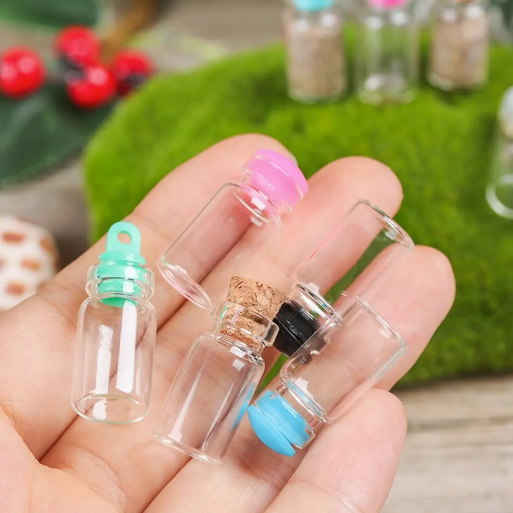 10 Styles Rainbow Wishing Bottles Home Decor Message Vials Ornaments Glass Jars Decoration Small Drift Bottle DIY Containers