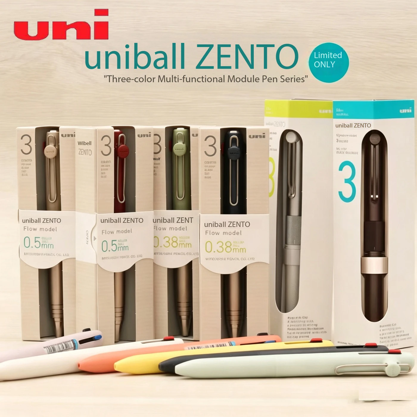НОВЫЕ ручки Uni ZENTO Multi-Color Pen 0.38/0.5: плавное письмо без усилий, на водной основе, профессиональные роллерные ручки для заметок и письма
