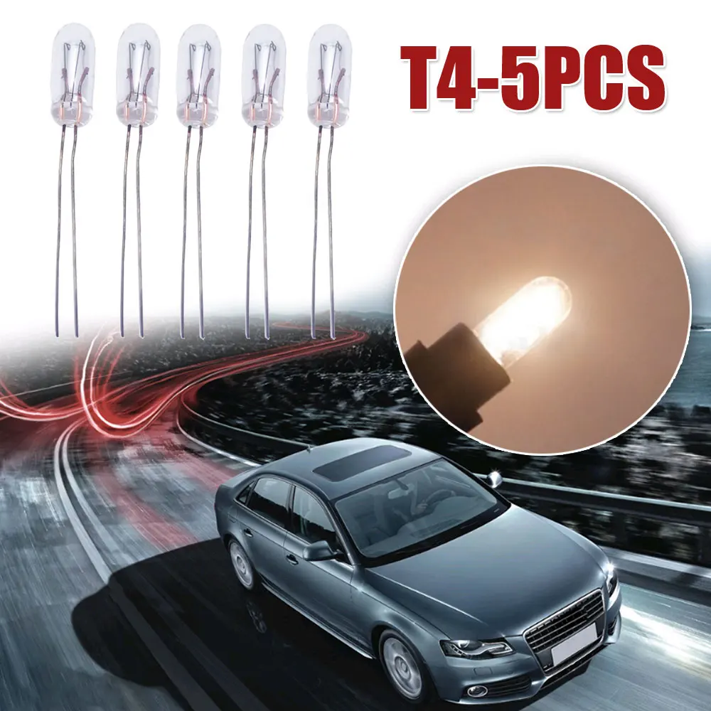 5pcs T3 T4 T5 12V Car Interior Audio Gear Indicator Light Dashboard Instrument Lights Bulbs Universal Car Light Accessories