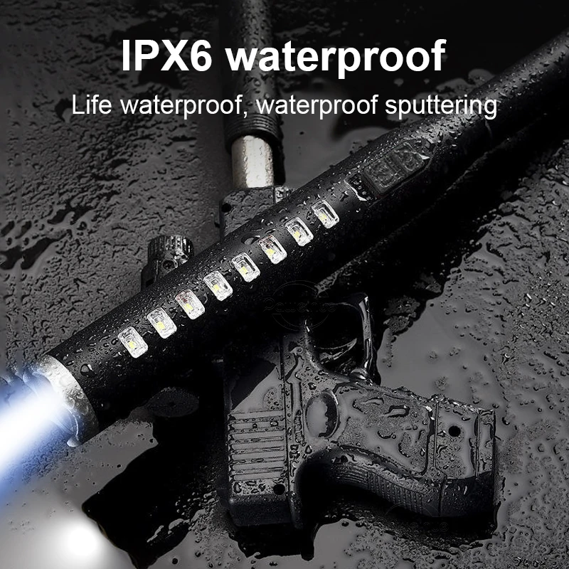 Baseball Bat Rechargeable LED Flashlight Super Bright Self Defense Lantern for Camping Mace Light Tactical Baton Emergency Torch