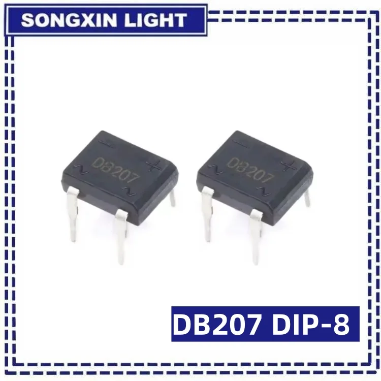 20PCS SAMIROB DB207 Bridge Rectifier DIP4 1000V 2A DB207S Power Diode Rectifiers Electronic Components IC