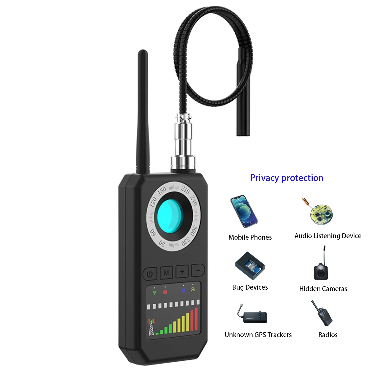 ak700-スパイ盗聴隠しカメラ検出器-rf-ワイヤレス-gsm-サウンド信号-gps-トラッカーカム検出器スパイガジェットバグファインダー