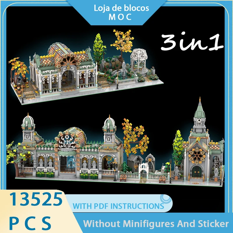 

Изысканный новый продукт: Конструктор MOC, модель городской улицы из кино- и телематериала, 3-в-1, модульный, для детей, DIY-сборка