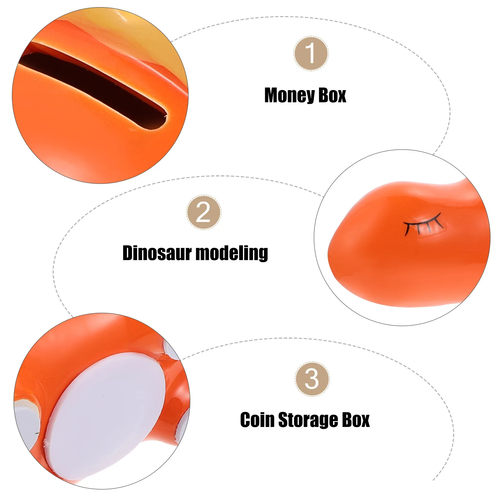 

1Pcs Ceramic Dinosaur Coin Storage Box Cartoon Saving Pot Large Capacity Coin Bank Desktop Money Saver Adorable Home Decoration