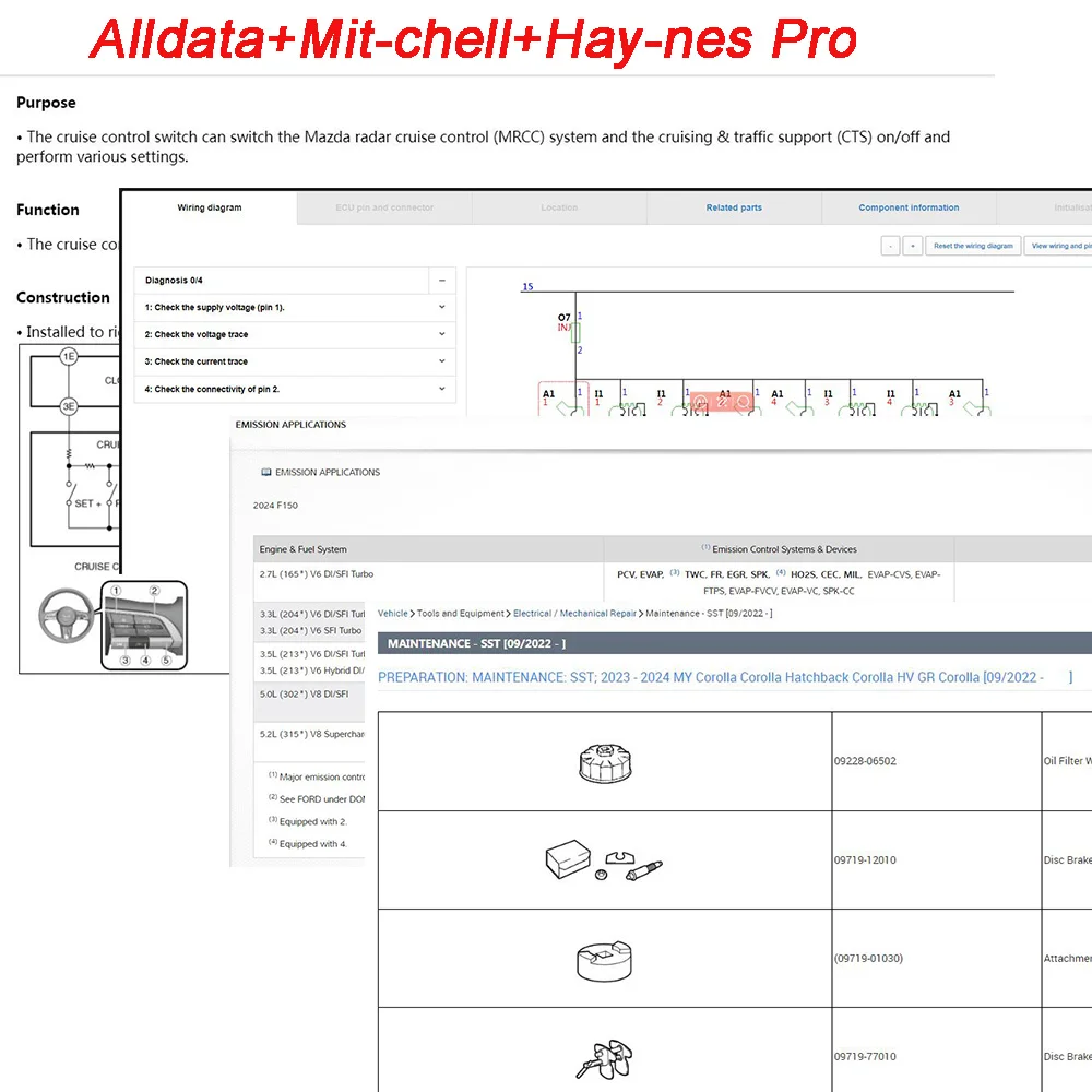 Alldata Online Software 2024  Repair Diagram Alldata Mit-chell Hay-nes Pro 4 In 1 Latest Version Stable Database Software