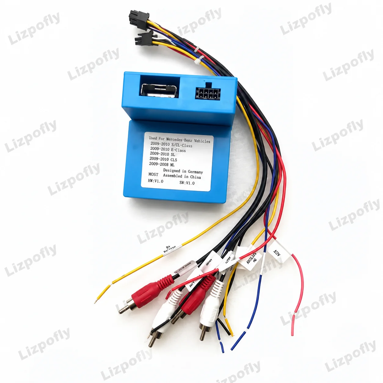 Lizpofly D2B Digital Data Bus Fiber Optic Car Radio Decoder Adapter for Mercedes-Benz ML, GL, RE, CLS, SLK, Porsche, BMW,Audi