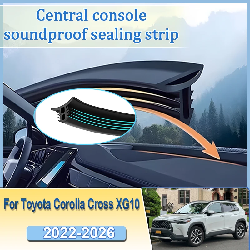 For Toyota Corolla Cross XG10 2022~2026 Car Sealing Strips Center Console Gap Filling Strip Sound Insulations Rubber Accessories